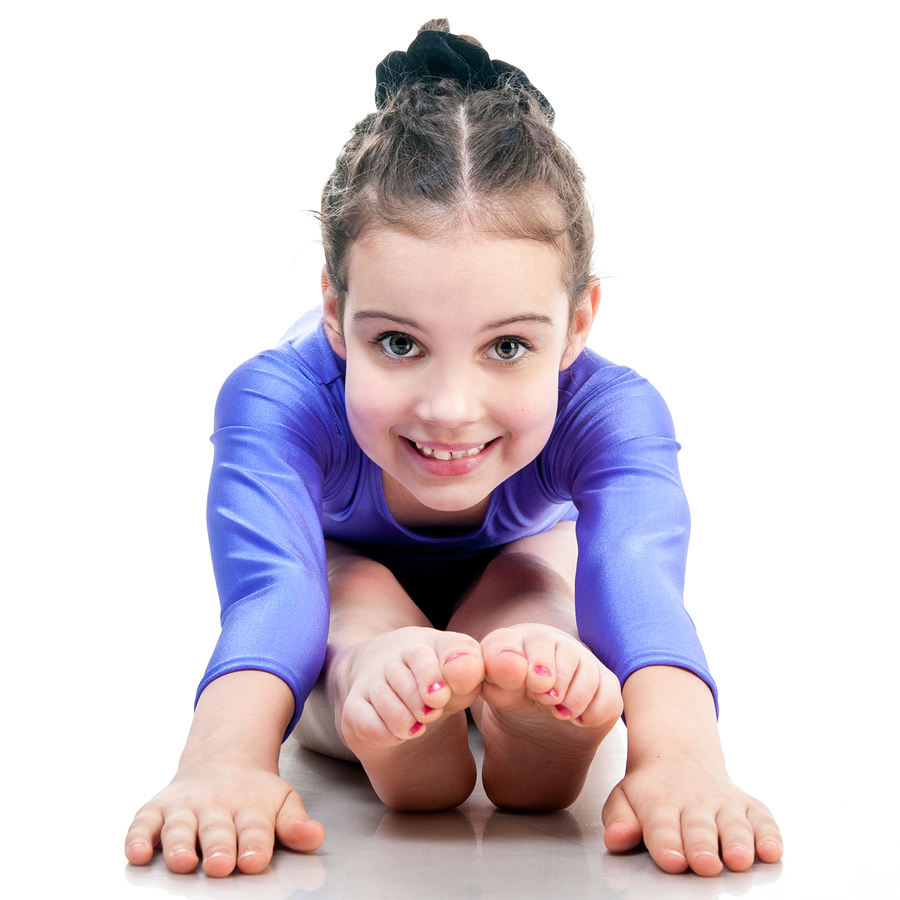 Barefoot Little Girl Gymnastics